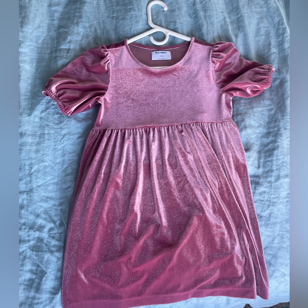 Girls Pink Velvet Dress